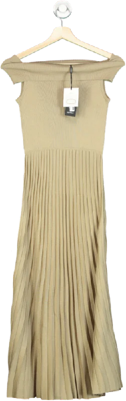 LilySilk Gold Pleated Dress UK XS