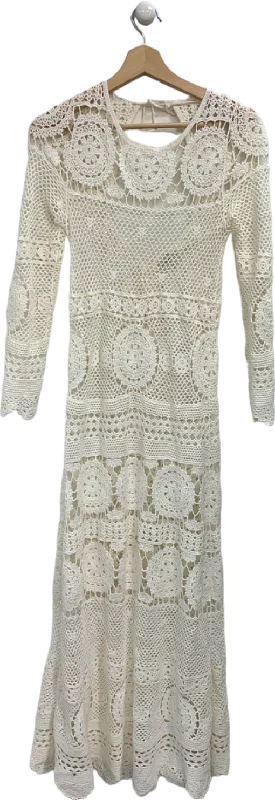 Miss June White Crochet Lace Dress UK S