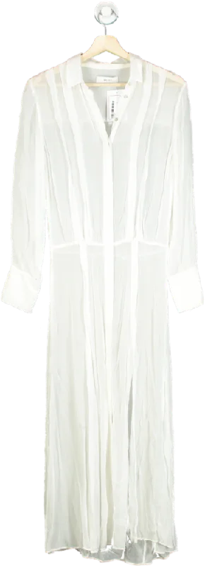 Reiss White Long Sleeve Shirt Dress UK 4