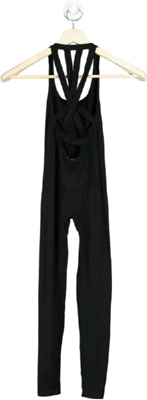 Stradivarius Black Jumpsuit with Strappy Back UK S