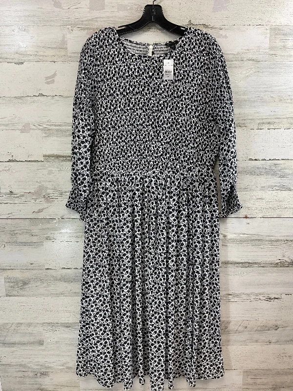 Dress Casual Maxi By Ann Taylor In Black & White, Size: L