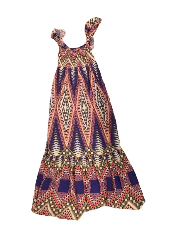 Dress Casual Maxi By Anthropologie In Pink & Purple, Size: Xxs