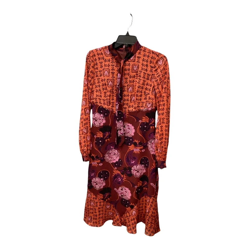 Dress Casual Midi By Anna Sui In Orange, Size: 4