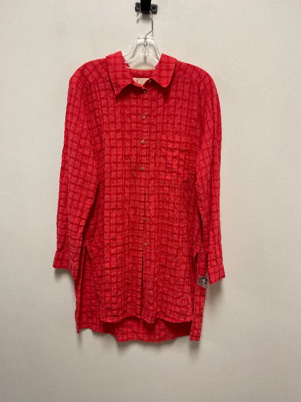 Dress Casual Midi By Anthropologie In Red, Size: L