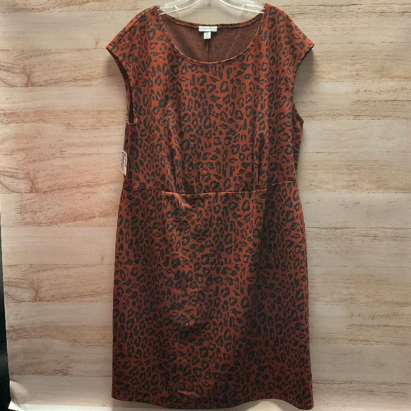 Dress Casual Midi By Nine West In Animal Print, Size: Xl