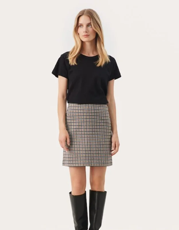 Part Two Corinne Skirt BROWN CHECK