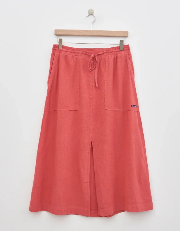 Batela Linen Blend Maxi Skirt WASHED RED