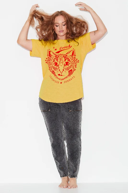 Cat Tee - Mustard