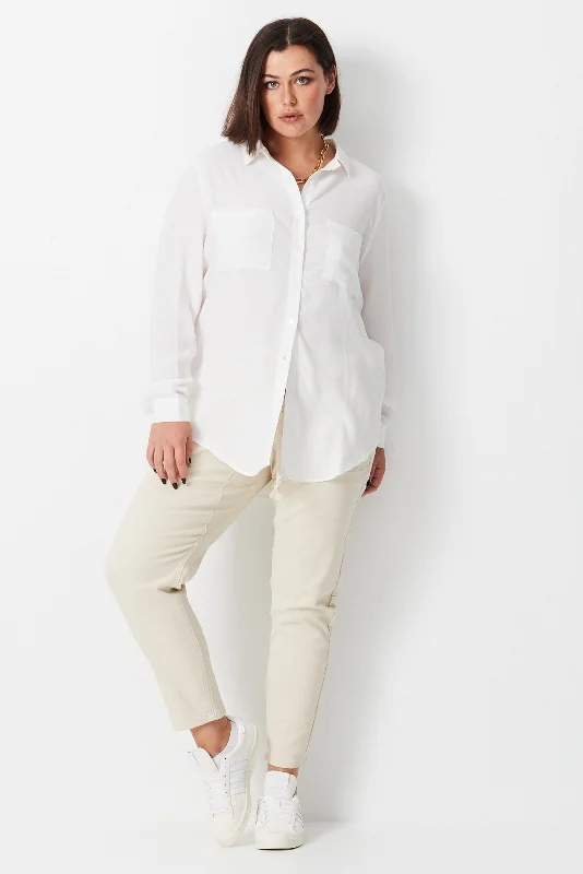 Relaxed Crepe Shirt - White