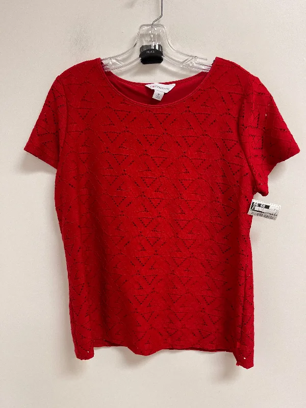 Top Short Sleeve By Liz Claiborne In Red, Size: M