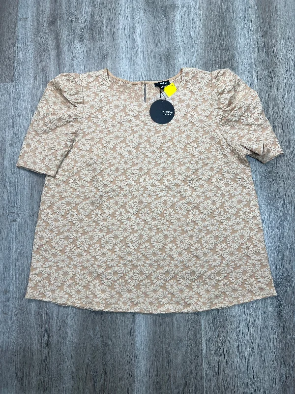 Top Short Sleeve By Mittoshop In Tan, Size: 2x