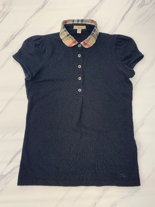 Top Short Sleeve Designer By Burberry In Black, Size: S