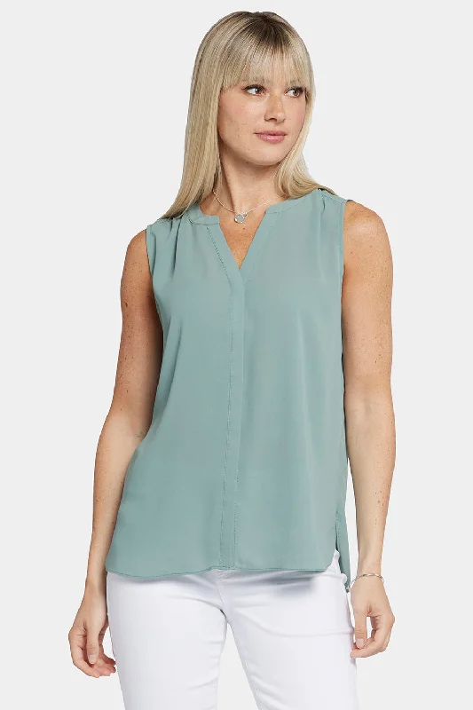 Sleeveless Pintuck Blouse  - Lily Pad