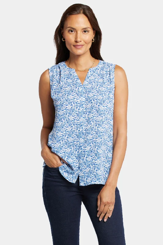 Sleeveless Pintuck Blouse  - Olenia