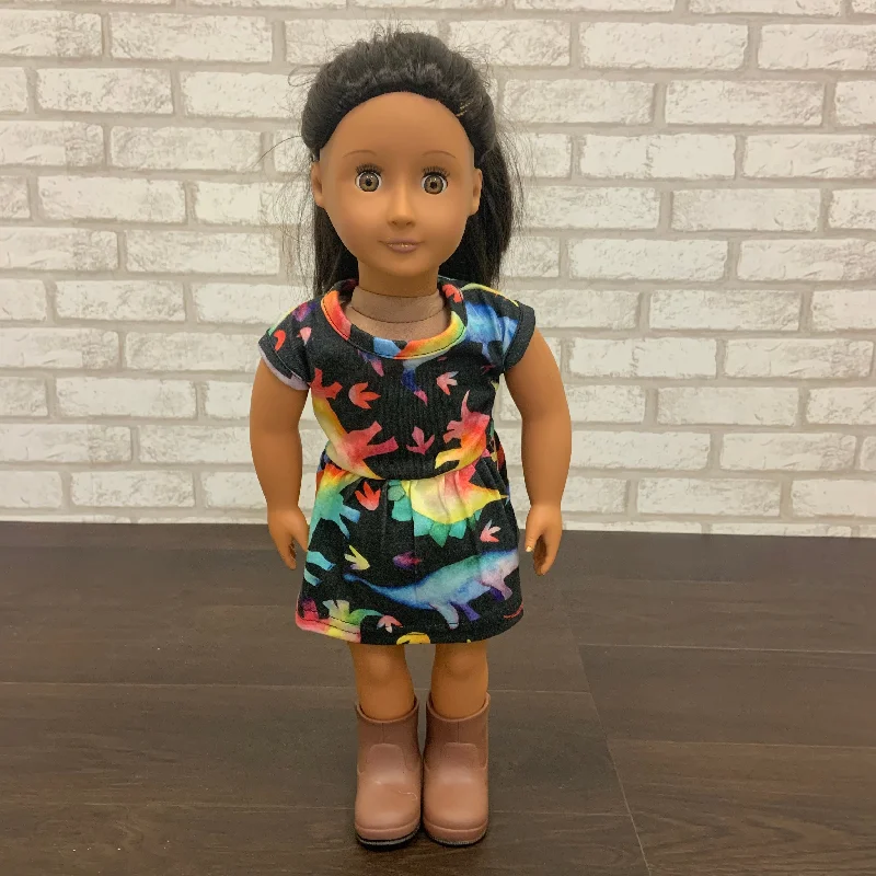 Rainbowsaurus Doll Dress [FINAL SALE]