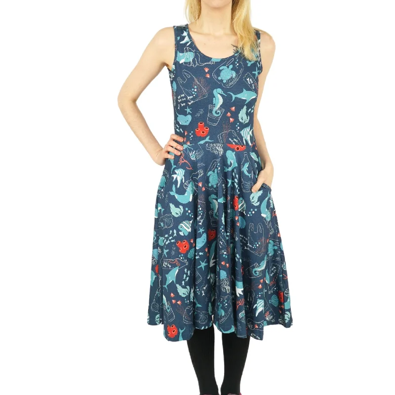 Save the Ocean Sleeveless Twirl Dress [FINAL SALE]