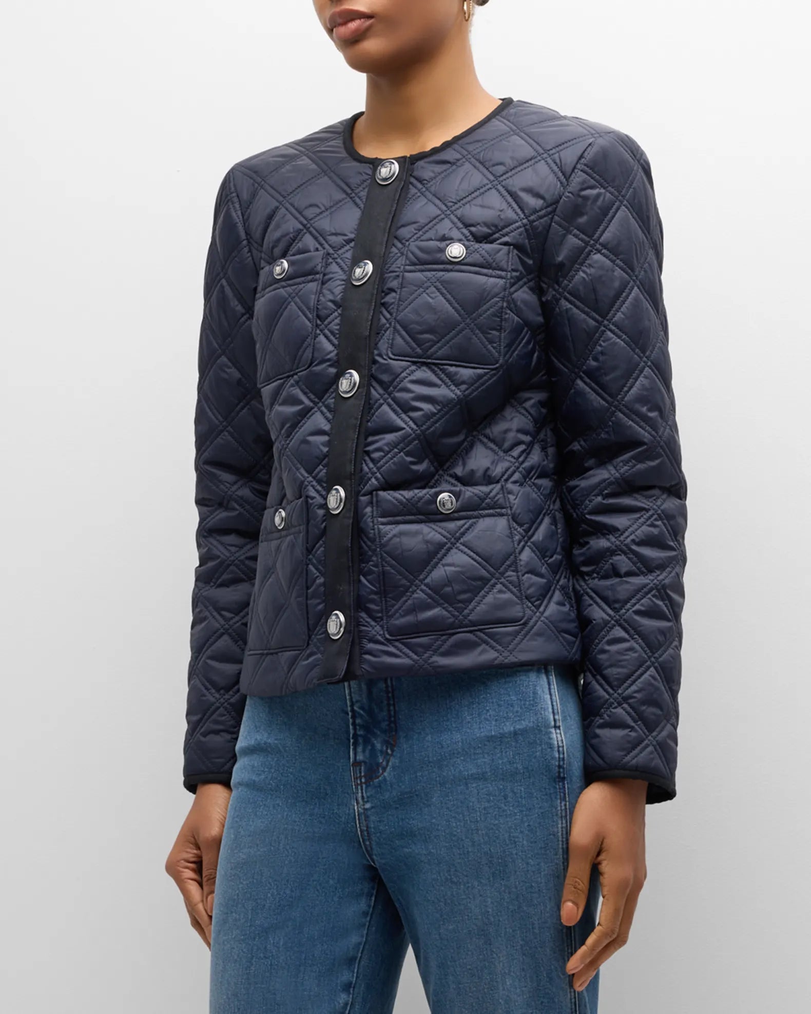 Shalia Quilted Jacket - Navy