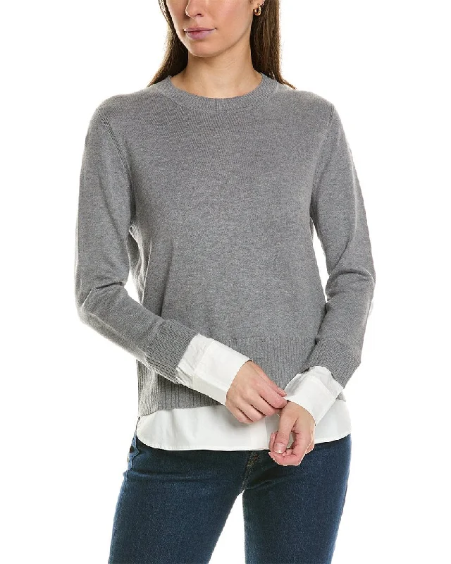 Alashan Cashmere Duet Shirttail Cashmere-Blend Sweater