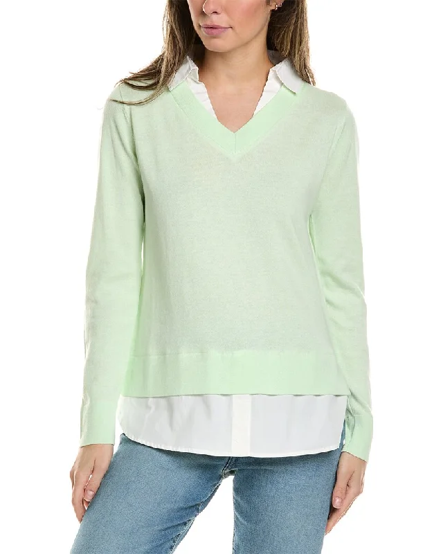 Alashan Cashmere Montage Shirttail Cashmere-Blend Sweater