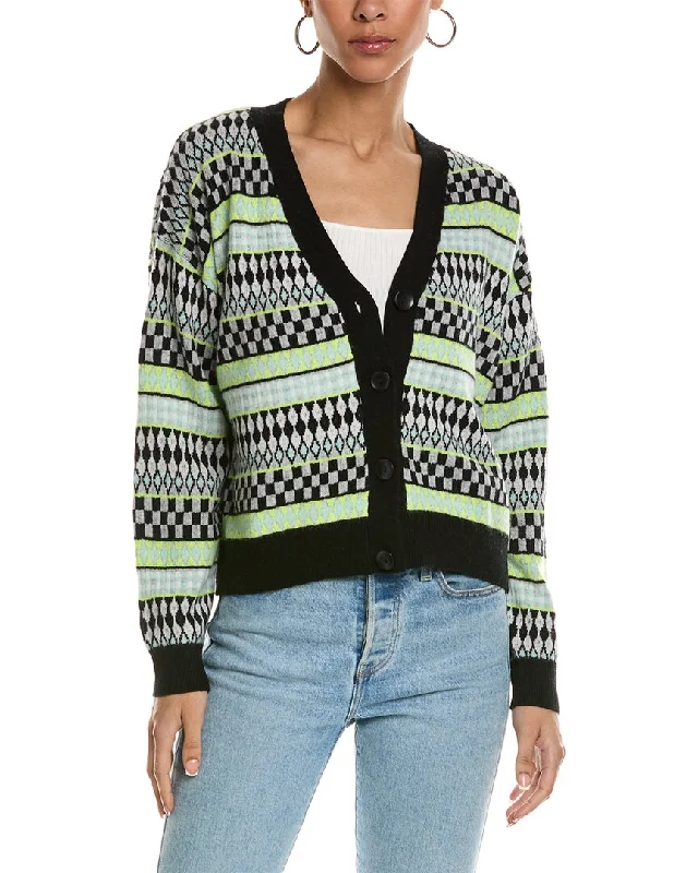 Brodie Cashmere Popping Fairisle Cashmere Cardigan