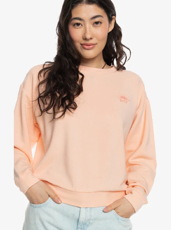 Surfing By Moonlight Crew Neck Sweatshirt - Peach Parfait