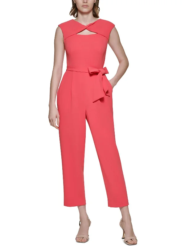 Womens Twist Front Cutout Jumpsuit