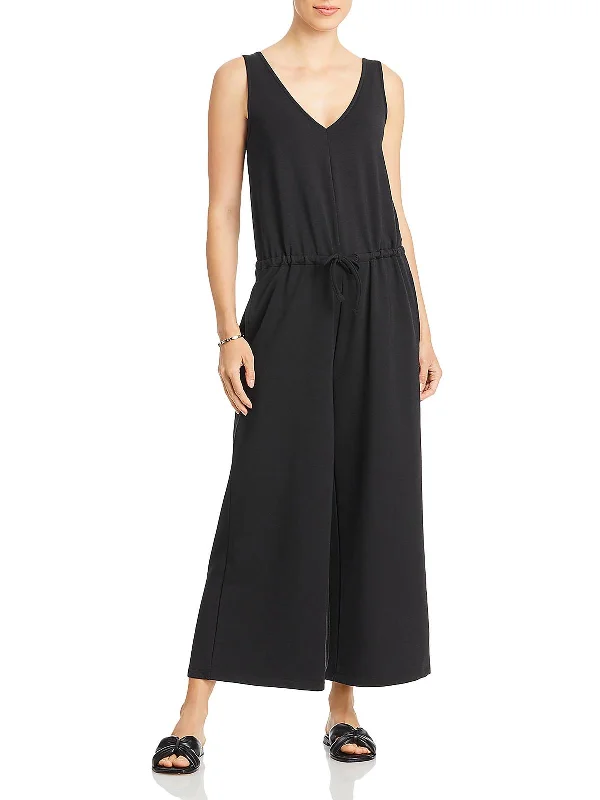 Womens V Neck Sleeveless Jumpsuit