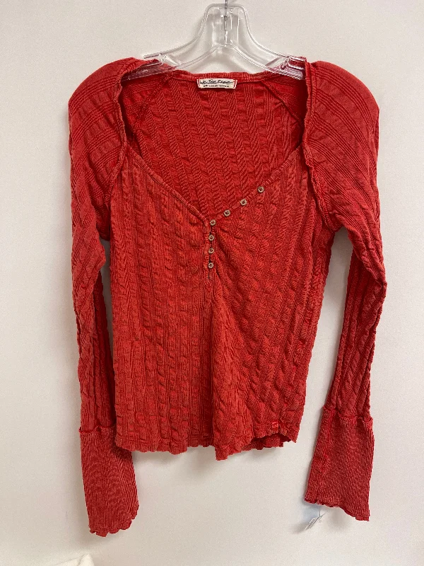 Top Long Sleeve By We The Free In Orange, Size: L