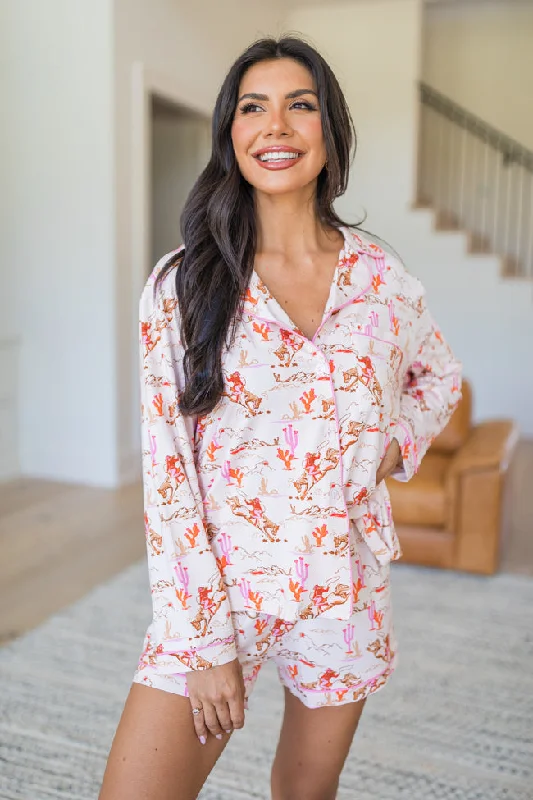 Under The Stars In My First Rodeo Long Sleeve Bamboo Pajama Top