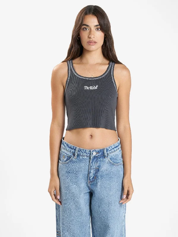 Thrills Workwear Cali Tank - Dark Charcoal