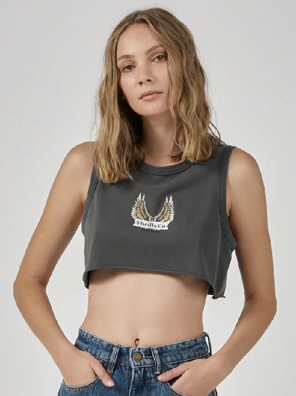 Wind Beneath Super Crop Tank - Merch Black