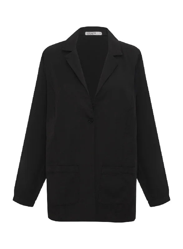 Viscose Satin Blazer in Black