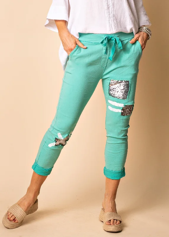 Coralie Pants in Sea Green