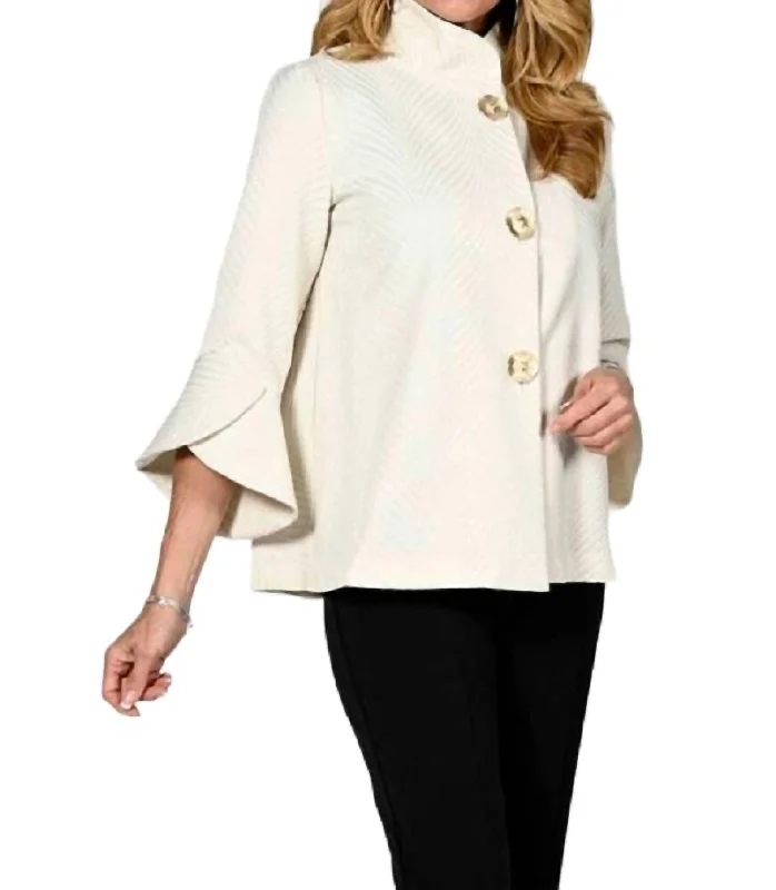 Petal Sleeve Jacket In Cream