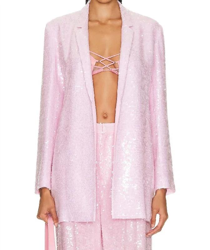 Single Breasted Sequin Blazer In Blossom