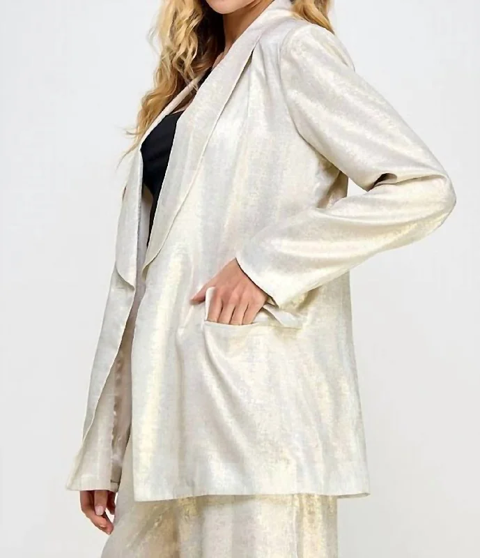 The Shimmer Blazer In Gold